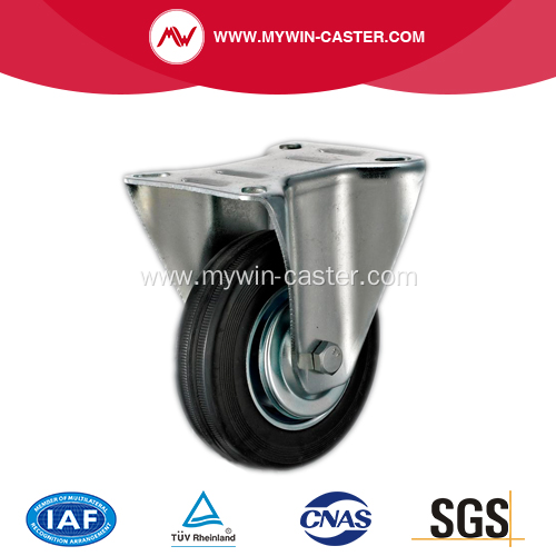 3.5'' Plate Rigid Black Rubber Iron core Caster